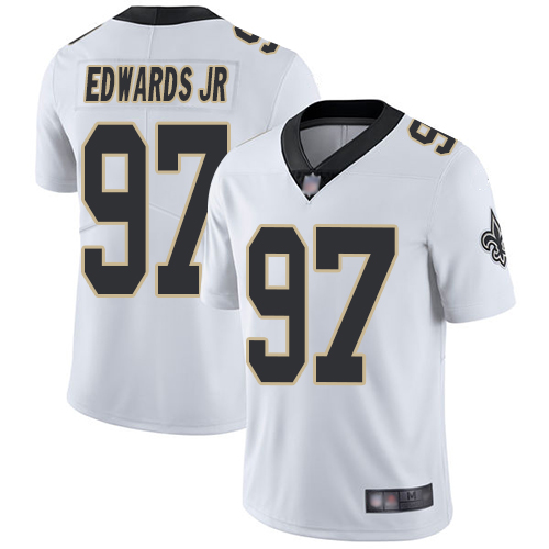 Men New Orleans Saints Limited White Mario Edwards Jr Road Jersey NFL Football 97 Vapor Untouchable Jersey